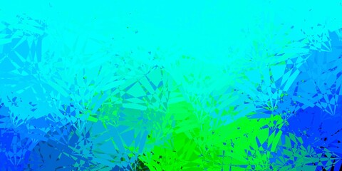 Dark Blue, Green vector texture with random triangles.