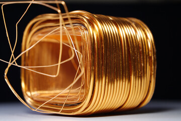 Copper winding of the step-down single-phase transformer