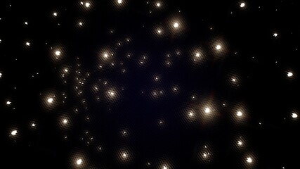 Naklejka na ściany i meble Sparkles glowing on dark background 3d rendering