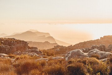 landscape at the sunset