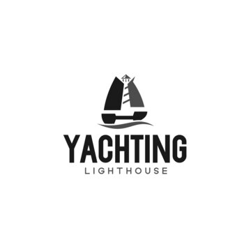 Silhouette YACHTING LIGHTHOUSE protect logo design
