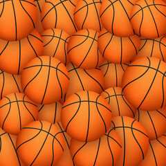Obraz premium Basketball ball sticker pattern. Vector illustration isolated on white background.