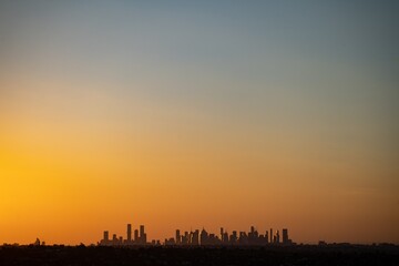 Naklejka premium sunset over the city, Melbourne, Australia