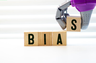 Bias - word from wooden blocks with letters, personal opinions prejudice bias concept.