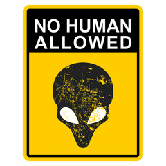 No Human Allowed, sign and label vector