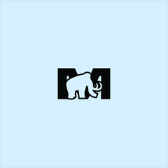 letter m logo vector animal template