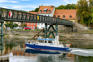 Wasserschutzpolizei auf der Donau bei Regensburg