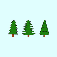 Bright vector illustration with Christmas trees.