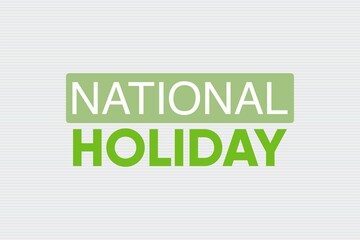 National Holiday typography text on white background.