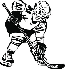 the vector illustration of the hockey player
