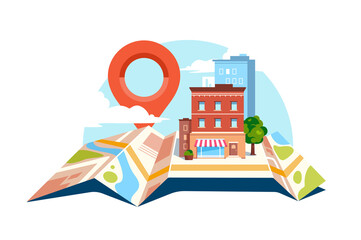 Obraz premium Geolocation city map and gps navigation system