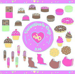 バレンタイン　イラスト素材　Valentine illustration