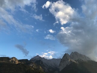 clouds over the mountains