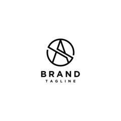 Fototapeta premium Logo design Letters A and S or S and A in a sporty minimalist line design. The clean and balanced design brings together the letters A and S into a single symbol.