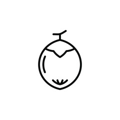 Coconut Drink, Juice Line Icon, Vector, Illustration, Logo Template. Suitable For Many Purposes