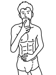 black and white of cute man cartoon for coloring