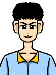 cute man cartoon on white background