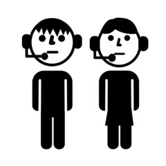 illustration design of cartoons characters with black and white concept