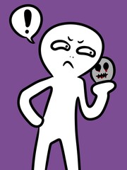 cute cartoon on purple background