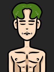 cute man cartoon on gray background