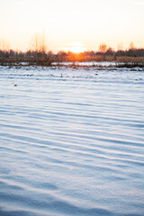 Fototapeta na wymiar winter field, winter field, sunset on the farm,