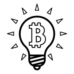 Bitcoin Flat Icon Isolated On White Background