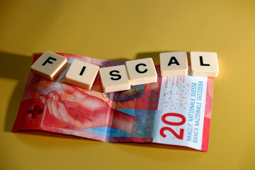 Banknotes on yellow background