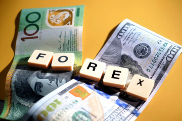 Banknotes on yellow background