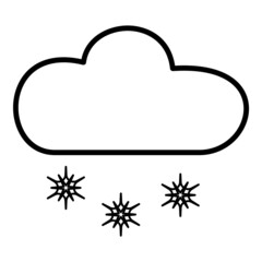 Snow And Cloud Flat Icon Isolated On White Background