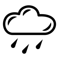 Rain Cloud Flat Icon Isolated On White Background