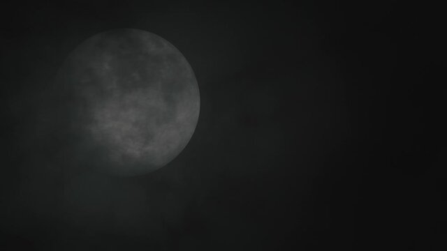 Seamless looping subtle dark moon and clouds. Animated background.