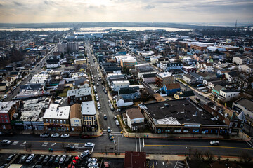 Fototapeta premium Aerial Drone of Perth Amboy New Jersey