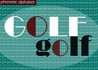 G (golf) wallpaper background phonetic alphabet design for decoration - obrazy, fototapety, plakaty