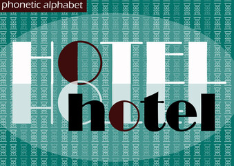 H (hotel) wallpaper background phonetic alphabet design for decoration - obrazy, fototapety, plakaty