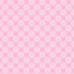 Background pattern with decorative floral ornaments on a pink background. Fabric texture swatch, seamless wallpaper. Vector illustration