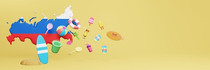 3d rendering of summer holidays in Russia
