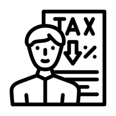 tax advice line icon vector. tax advice sign. isolated contour symbol black illustration