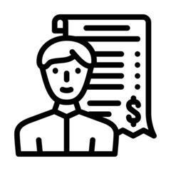 receipt of closed trade line icon vector. receipt of closed trade sign. isolated contour symbol black illustration