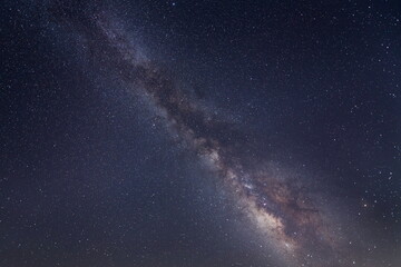 夏に輝く天の川の中心部を１２０秒の追尾露出撮影