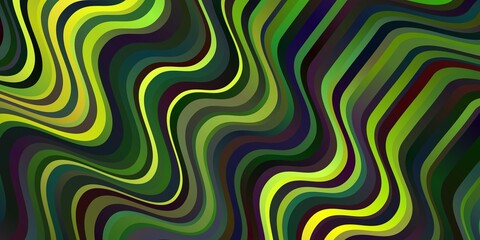 Fototapeta premium Dark Blue, Green vector pattern with curved lines.