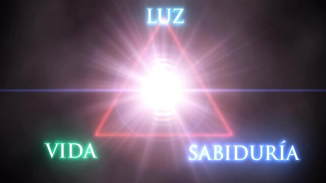 Dios es Luz vida y sabidur&iacute;a en un triangulo luminoso