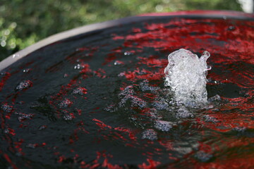 Fountain in the background bokeh nature area