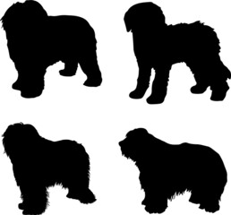 Old English Sheepdog Silhouette Pack