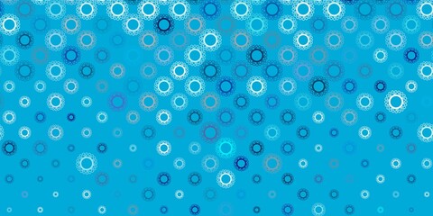 Dark blue vector pattern with coronavirus elements.