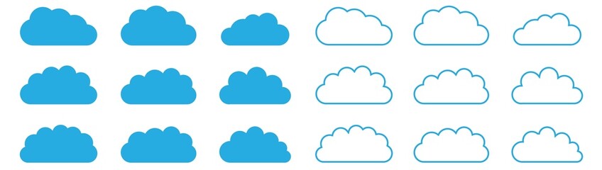 cloud collection, cloud icon set, vector