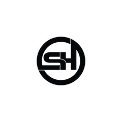 Obraz premium Letter SH circle logo design vector