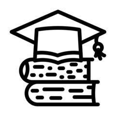 graduate school line icon vector. graduate school sign. isolated contour symbol black illustration