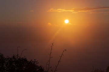 colorful of sky and beautiful mountain landscape Morning sunrise time mountain scenery