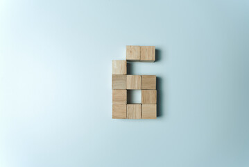 Letter G from wooden dice White Background