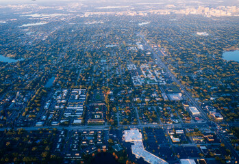 Aerial view of City of Orlando in the morning	